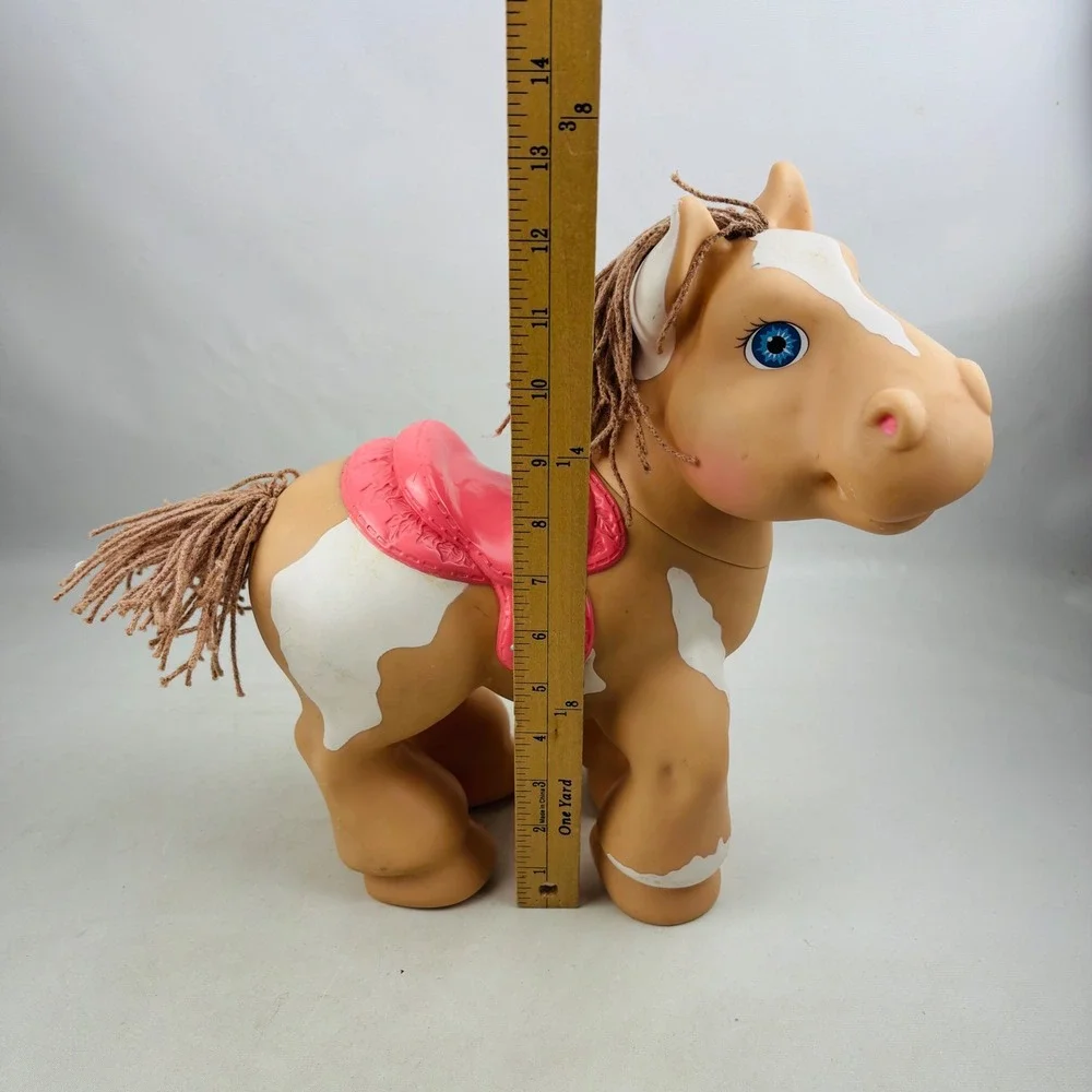 Vtg Cabbage Patch Kids CPK Crimp n Curl Pony Horse 1992 Tan White Pink Saddle